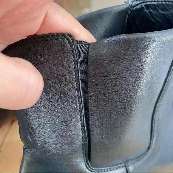 Sole Society Black Leather Cowboy Booties - Size 11M / 43 - Lolanna Pointed Toe - Picture 9 of 12